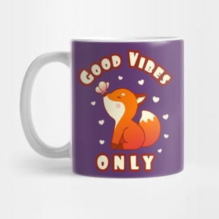 "Good Vibes ONLY" Cute Fox Butterfly Mug